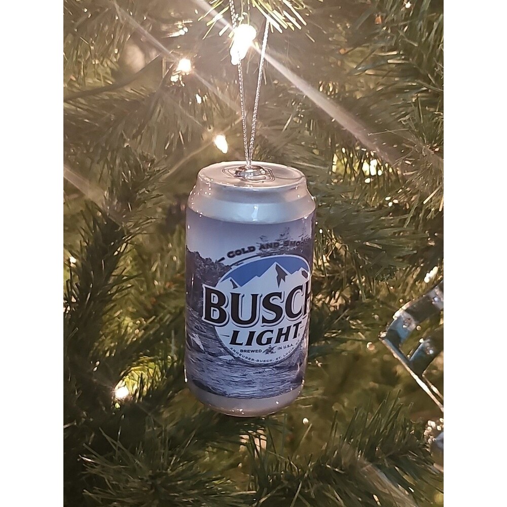 Busch Light Beer Can Drink Faux Food Christmas Tree Decoupage Ornament 2025